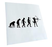 Kiwistar - Autoaufkleber - Bogenschießen Evolution - schwarz - 20x7cm - Heckscheibe Auto Aufkleber wetterfest für Kfz LKW Mofa Truck - Sticker außen selbstklebend Tuning Zubehör für Fenster Fahrzeug