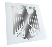 Kiwistar - Autoaufkleber - Chrom - 24x19cm Bundeswappen Deutschland ohne Rahmen - Heckscheibe Auto Aufkleber wetterfest für Kfz LKW Mofa Truck - Sticker außen selbstklebend Tuning Zubehör für Fenster