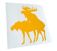 Kiwistar - Autoaufkleber - Elche Kopulierend - Gelb - 10x10cm - Heckscheibe Auto Aufkleber wetterfest für Kfz LKW Mofa Truck - Sticker außen selbstklebend Tuning Zubehör für Fenster Fahrzeug Scheibe