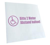 Kiwistar - Autoaufkleber - Flieder - 20x6cm Rollstuhl - 2m Abstand halten - Heckscheibe Auto Aufkleber wetterfest für Kfz LKW Mofa Truck - Sticker außen selbstklebend Tuning Zubehör für Fenster
