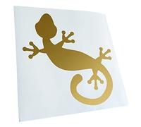 Kiwistar - Autoaufkleber - Gold - 24x24cm Gecko - Heckscheibe Auto Aufkleber wetterfest für Kfz LKW Mofa Truck - Sticker außen selbstklebend Tuning Zubehör für Fenster Fahrzeug Scheibe