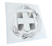 Kiwistar - Autoaufkleber - Griechenland Wappen - Chrom - 24x23cm - Heckscheibe Auto Aufkleber wetterfest für Kfz LKW Mofa Truck - Sticker außen selbstklebend Tuning Zubehör für Fenster Fahrzeug