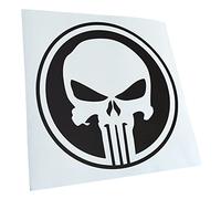 Kiwistar - Autoaufkleber - Mattschwarz - 10x10cm Punisher USA - Tank Totenkopf - Heckscheibe Auto Aufkleber wetterfest für Kfz LKW Mofa Truck - Sticker außen selbstklebend Tuning Zubehör für Fenster