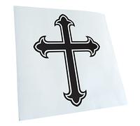 Kiwistar - Autoaufkleber - Mattschwarz - 13x10cm Lilienkreut - Ritterkreuz - Altes Kreuz - Heckscheibe Auto Aufkleber wetterfest für Kfz LKW Mofa Truck - Sticker außen selbstklebend Tuning Zubehör