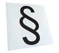 Kiwistar - Autoaufkleber - Mattschwarz - 24x12cm Paragraph Paragraf Zeichen - Heckscheibe Auto Aufkleber wetterfest für Kfz LKW Mofa Truck - Sticker außen selbstklebend Tuning Zubehör für Fenster