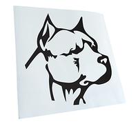 Kiwistar - Autoaufkleber - Mattschwarz - 30x27cm Pitbull Kopf - Heckscheibe Auto Aufkleber wetterfest für Kfz LKW Mofa Truck - Sticker außen selbstklebend Tuning Zubehör für Fenster Fahrzeug Scheibe
