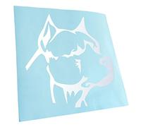 Kiwistar - Autoaufkleber - Mattweiss - 11x10cm Pitbull Kopf - Heckscheibe Auto Aufkleber wetterfest für Kfz LKW Mofa Truck - Sticker außen selbstklebend Tuning Zubehör für Fenster Fahrzeug Scheibe
