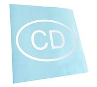 Kiwistar - Autoaufkleber - Mattweiss - 15x10cm Kongo CD - Heckscheibe Auto Aufkleber wetterfest für Kfz LKW Mofa Truck - Sticker außen selbstklebend Tuning Zubehör für Fenster Fahrzeug Scheibe