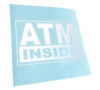 Kiwistar - Autoaufkleber - Mattweiss - 17x11cm ATM inside - Heckscheibe Auto Aufkleber wetterfest für Kfz LKW Mofa Truck - Sticker außen selbstklebend Tuning Zubehör für Fenster Fahrzeug Scheibe