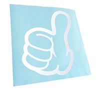 Kiwistar - Autoaufkleber - Mattweiss - 24x21cm Thumps up! - Daumen hoch! - Heckscheibe Auto Aufkleber wetterfest für Kfz LKW Mofa Truck - Sticker außen selbstklebend Tuning Zubehör für Fenster