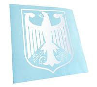 Kiwistar - Autoaufkleber - Mattweiss - 40x31cm Bundeswappen Deutschland Rahmen - Heckscheibe Auto Aufkleber wetterfest für Kfz LKW Mofa Truck - Sticker außen selbstklebend Tuning Zubehör für Fenster