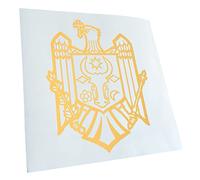 Kiwistar - Autoaufkleber - Moldawien Wappen - goldchrom - 50x40cm - Heckscheibe Auto Aufkleber wetterfest für Kfz LKW Mofa Truck - Sticker außen selbstklebend Tuning Zubehör für Fenster Fahrzeug