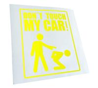 Kiwistar - Autoaufkleber - Neongelb - 24x20cm Dont touch my Car - Heckscheibe Auto Aufkleber wetterfest für Kfz LKW Mofa Truck - Sticker außen selbstklebend Tuning Zubehör für Fenster Fahrzeug Scheibe