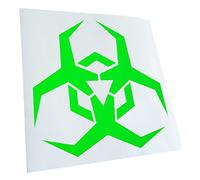 Kiwistar - Autoaufkleber - Neongrün - 10x10cm Biohazard Symbol Clipart Aufkleber für Auto, Laptop, Fahrrad, LKW, Motorrad Mehrfarbig JDM Decal Racing