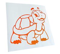 Kiwistar - Autoaufkleber - Neonorange - 40x38cm Schildkröte - Heckscheibe Auto Aufkleber wetterfest für Kfz LKW Mofa Truck - Sticker außen selbstklebend Tuning Zubehör für Fenster Fahrzeug Scheibe