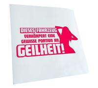 Kiwistar - Autoaufkleber - Neonpink - 60x27cm gewisse Portion Geilheit - Heckscheibe Auto Aufkleber wetterfest für Kfz LKW Mofa Truck - Sticker außen selbstklebend Tuning Zubehör für Fenster Fahrzeug