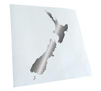 Kiwistar - Autoaufkleber - Neuseeland Umriss Kontur - chrom - 14,5x10cm - Heckscheibe Auto Aufkleber wetterfest für Kfz LKW Mofa Truck - Sticker außen selbstklebend Tuning Zubehör für Fenster