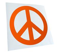 Kiwistar - Autoaufkleber - Orange - 40x40cm Peace - Heckscheibe Auto Aufkleber wetterfest für Kfz LKW Mofa Truck - Sticker außen selbstklebend Tuning Zubehör für Fenster Fahrzeug Scheibe
