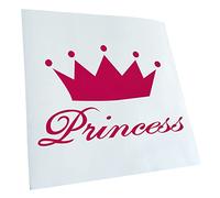 Kiwistar - Autoaufkleber - Pink - 16x11cm Princess - Heckscheibe Auto Aufkleber wetterfest für Kfz LKW Mofa Truck - Sticker außen selbstklebend Tuning Zubehör für Fenster Fahrzeug Scheibe