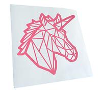 Kiwistar - Autoaufkleber - Polygon Einhorn Kopf - Hellrosa - 11x10cm - Heckscheibe Auto Aufkleber wetterfest für Kfz LKW Mofa Truck - Sticker außen selbstklebend Tuning Zubehör für Fenster Fahrzeug