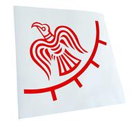 Kiwistar - Autoaufkleber - Rot - 11,5x10cm Odin Raven Banner - Viking - Heckscheibe Auto Aufkleber wetterfest für Kfz LKW Mofa Truck - Sticker außen selbstklebend Tuning Zubehör für Fenster Fahrzeug