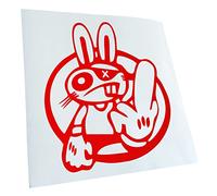 Kiwistar - Autoaufkleber - Rot - 11x10cm Drift Rabbit - Heckscheibe Auto Aufkleber wetterfest für Kfz LKW Mofa Truck - Sticker außen selbstklebend Tuning Zubehör für Fenster Fahrzeug Scheibe