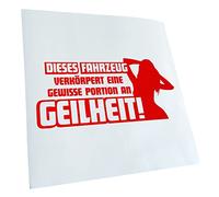 Kiwistar - Autoaufkleber - Rot - 40x18cm gewisse Portion Geilheit - Heckscheibe Auto Aufkleber wetterfest für Kfz LKW Mofa Truck - Sticker außen selbstklebend Tuning Zubehör für Fenster Fahrzeug