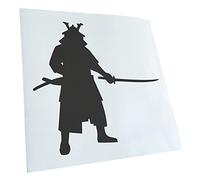 Kiwistar - Autoaufkleber - Samurai Bushi Kämpfer - dunkelgrau - 10,5x10cm - Heckscheibe Auto Aufkleber wetterfest für Kfz LKW Mofa Truck - Sticker außen selbstklebend Tuning Zubehör für Fenster