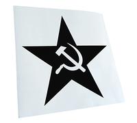 Kiwistar - Autoaufkleber - Schwarz - 10,5x10cm Hammer und Sichel Stern - Heckscheibe Auto Aufkleber wetterfest für Kfz LKW Mofa Truck - Sticker außen selbstklebend Tuning Zubehör für Fenster Fahrzeug