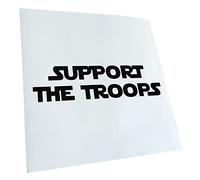 Kiwistar - Autoaufkleber - Schwarz - 20x5cm Support The Troops II - Heckscheibe Auto Aufkleber wetterfest für Kfz LKW Mofa Truck - Sticker außen selbstklebend Tuning Zubehör für Fenster Fahrzeug