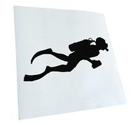 Kiwistar - Autoaufkleber - Schwarz - 24x11cm Taucher Schnorcheln - Heckscheibe Auto Aufkleber wetterfest für Kfz LKW Mofa Truck - Sticker außen selbstklebend Tuning Zubehör für Fenster Fahrzeug