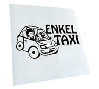 Kiwistar - Autoaufkleber - Schwarz - 24x12cm Enkeltaxi Großeltern Kinder Mädchen - Heckscheibe Auto Aufkleber wetterfest für Kfz LKW Mofa Truck - Sticker außen selbstklebend Tuning Zubehör für