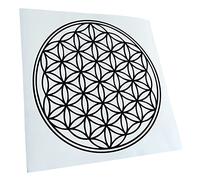 Kiwistar - Autoaufkleber - Schwarz - 24x24cm Blume des Lebens Baum - Heckscheibe Auto Aufkleber wetterfest für Kfz LKW Mofa Truck - Sticker außen selbstklebend Tuning Zubehör für Fenster Fahrzeug