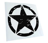 Kiwistar - Autoaufkleber - Schwarz - 30x30cm United States Army Star - Heckscheibe Auto Aufkleber wetterfest für Kfz LKW Mofa Truck - Sticker außen selbstklebend Tuning Zubehör für Fenster Fahrzeug