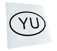 Kiwistar - Autoaufkleber - Schwarz - 60x40cm Jugoslawien YU - Heckscheibe Auto Aufkleber wetterfest für Kfz LKW Mofa Truck - Sticker außen selbstklebend Tuning Zubehör für Fenster Fahrzeug Scheibe