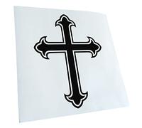 Kiwistar - Autoaufkleber - Schwarz - 60x46cm Lilienkreut - Ritterkreuz - Altes Kreuz - Heckscheibe Auto Aufkleber wetterfest für Kfz LKW Mofa Truck - Sticker außen selbstklebend Tuning Zubehör für