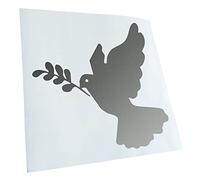 Kiwistar - Autoaufkleber - Silber - 10x10cm Friedenstaube - Heckscheibe Auto Aufkleber wetterfest für Kfz LKW Mofa Truck - Sticker außen selbstklebend Tuning Zubehör für Fenster Fahrzeug Scheibe