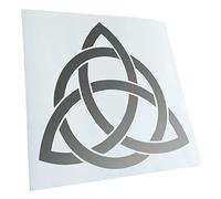 Kiwistar - Autoaufkleber - Silber - 10x10cm Triquetra - Heckscheibe Auto Aufkleber wetterfest für Kfz LKW Mofa Truck - Sticker außen selbstklebend Tuning Zubehör für Fenster Fahrzeug Scheibe