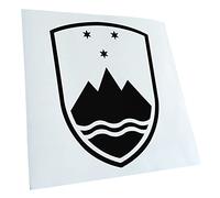 Kiwistar - Autoaufkleber - Slowenien Wappen - schwarz - 13,2x10cm - Heckscheibe Auto Aufkleber wetterfest für Kfz LKW Mofa Truck - Sticker außen selbstklebend Tuning Zubehör für Fenster Fahrzeug