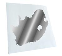 Kiwistar - Autoaufkleber - Südafrika Umriss Kontur - Chrom - 11,5x10cm - Heckscheibe Auto Aufkleber wetterfest für Kfz LKW Mofa Truck - Sticker außen selbstklebend Tuning Zubehör für Fenster Fahrzeug