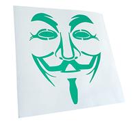 Kiwistar - Autoaufkleber - Türkis - 40x33cm Anonymus - Wiederstandsmaske Aufkleber für Auto, Laptop, Fahrrad, LKW, Motorrad mehrfarbig JDM Decal Racing