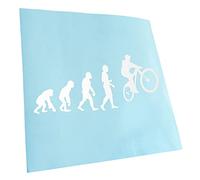 Kiwistar - Autoaufkleber - Weiß - 20x9cm Evolution Mountainbike Radfahren - Heckscheibe Auto Aufkleber wetterfest für Kfz LKW Mofa Truck - Sticker außen selbstklebend Tuning Zubehör für Fenster