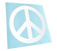 Kiwistar - Autoaufkleber - Weiß - 30x30cm Peace - Heckscheibe Auto Aufkleber wetterfest für Kfz LKW Mofa Truck - Sticker außen selbstklebend Tuning Zubehör für Fenster Fahrzeug Scheibe