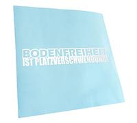 Kiwistar - Autoaufkleber - Weiß - 50x9cm Bodenfreiheit ist Verschwendung Low Up - Heckscheibe Auto Aufkleber wetterfest für Kfz LKW Mofa Truck - Sticker außen selbstklebend Tuning Zubehör für Fenster