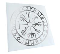 Kiwistar - Autoaufkleber - Wikingerkompass Runen - Chrom - 60x60cm - Heckscheibe Auto Aufkleber wetterfest für Kfz LKW Mofa Truck - Sticker außen selbstklebend Tuning Zubehör für Fenster Fahrzeug