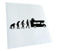 Kiwistar - Autoaufkleber - Wohnmobil Evolution - schwarz - 24x6cm - Heckscheibe Auto Aufkleber wetterfest für Kfz LKW Mofa Truck - Sticker außen selbstklebend Tuning Zubehör für Fenster Fahrzeug