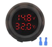 Klanata Digitales Auto-Thermometer und Voltmeter, wasserdichte 12-V-24-V-Fahrzeugtemperatur- und Spannungsüberwachung mit zwei Displays, geeignet für die Autodiagnose und -wartung