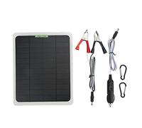 Klanata Tragbares 20-W-12-V-Solarbatterie-Ladegerät-Set für Wohnmobil, Auto, Boot, LKW, Motorrad, ATV, monokristallines Solarpanel, wasserfestes Erhaltungsladegerät mit Zwei USB-Ausgängen