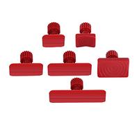 Klanata Universelles PDR-Klebelaschen-Set, 6-teilig, Nylon, lackierungsfreie Dellenreparaturwerkzeuge, Zuglaschen zum Entfernen von Dellen in der Autokarosserie (rot)