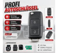 Klapp-Funkschlüssel 2 Tasten für VW Seat Skoda Golf 4 Bora Polo 9N T5 Sharan
